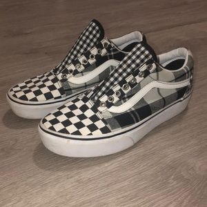 Platform Varied Checkered Vans Sneakers